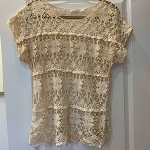 Cream lace top